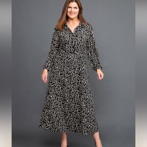 Black and White Patterned Maxi Dress